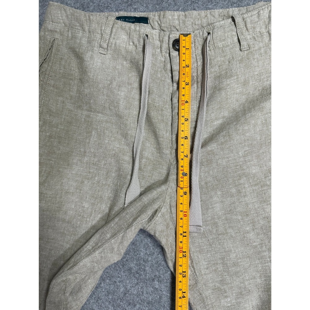 Perry Ellis Drawstring Linen Blend Pants 30x32 Tan Khaki Lightweight Trousers - Picture 4 of 9